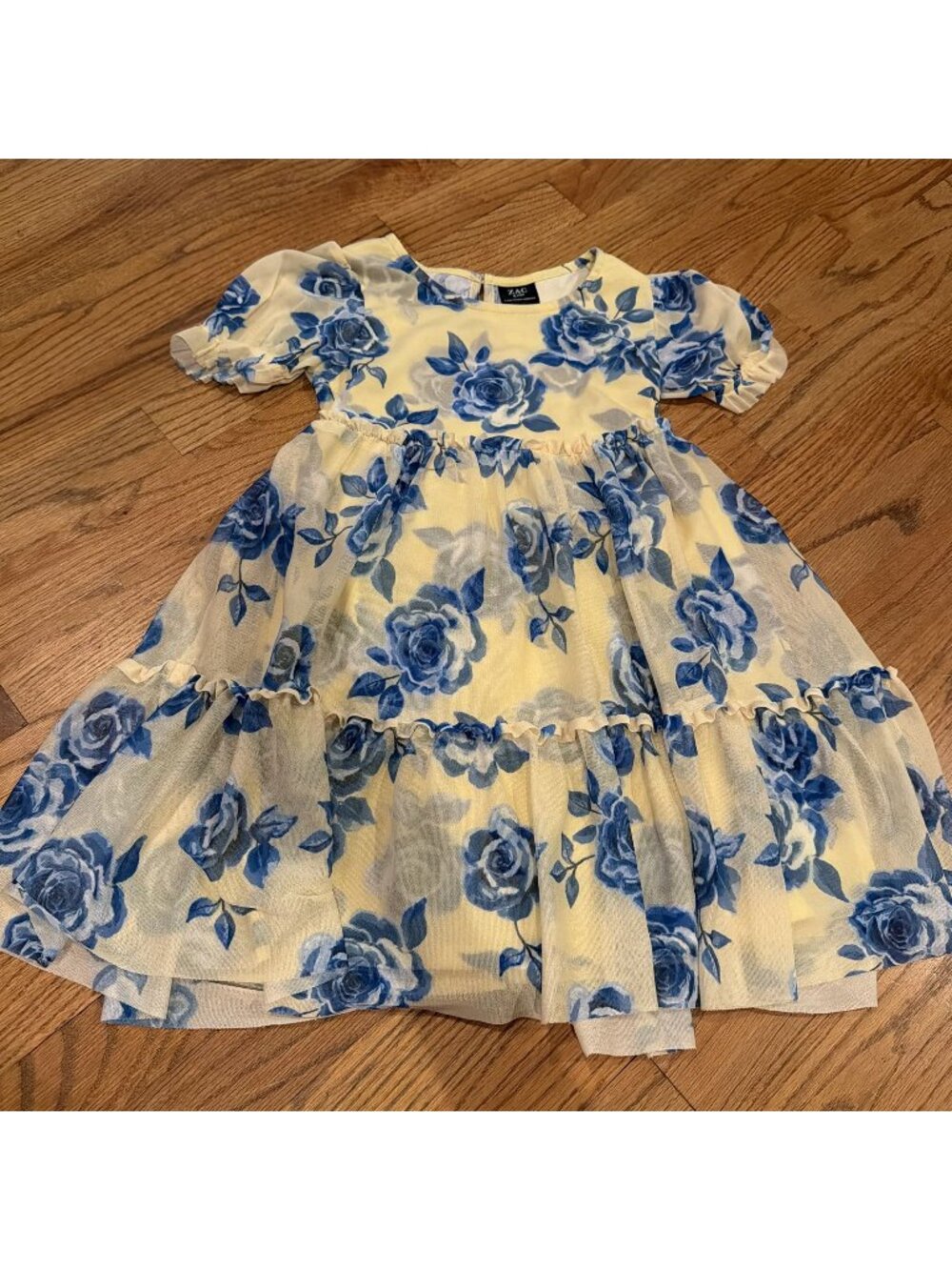 ZAC KIDS ZAC POSEN COMPANY BLUE YELLOW GIRLS DRESS SMALL 6 6X